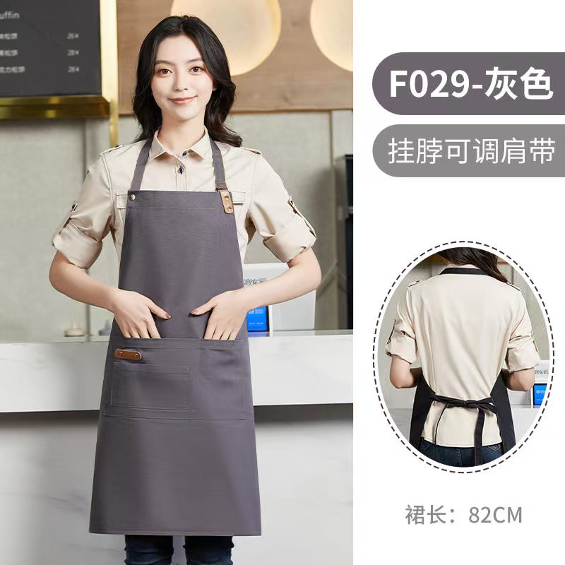 Waterproof canvas printed apron, custom logo apron for coffee shop
